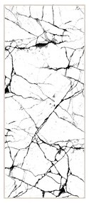 COVOR ANTIDERAPANT BERENICE, DREPTUNGHIULAR, 80X200 CM, ABSTRACT, ALB, NEGRU, 60% BUMBAC