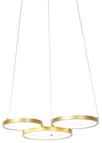 Lampă pendant aurie incluzând LED cu dimmer în 3 trepte cu 3 lumini - Rondas