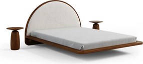 Pat lemn masiv levitant Visby Personalizabil - 180x200, Fara, Alb
