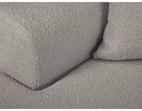 Colțar gri deschis extensibil, cu spațiu de depozitare cu tapițerie din țesătură bouclé (cu colț pe partea stângă, cu șezlong) Kyoto – Cosmopolitan Design