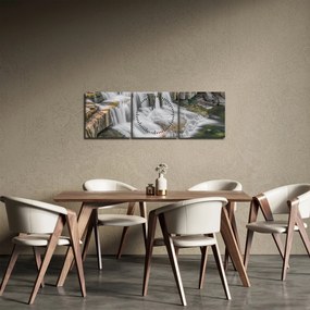 Tablou cu cascade (cu ceas) (90x30 cm)