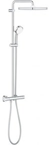 Coloana de dus cu termostat, Grohe Tempesta Cosmopolitan System 250 Cube New, cu 2 tipuri de jet, crom, 26689000