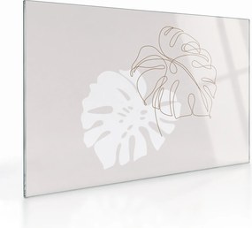 Tablou pe sticlă - Linia de artă monstera N⁰2 (70x50 cm)