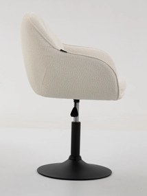 HR2055N Scaun Crem din Boucle cu Bază Neagră