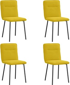 vidaXL Scaune de sufragerie, 4 buc., galben, catifea