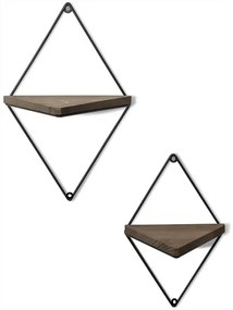 SET 2x raft de perete din molid