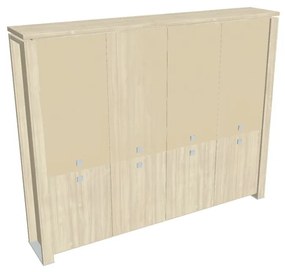 Dulap înalt Verno+ S 260 x 46 x 210 cm, uși combinate, salcâm / vanilie