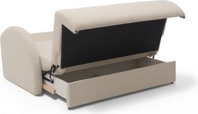Canapea extensibilă Nubi trei locuri 140 cm cu ladă de depozitare - boucle bej deschis Quelle 03