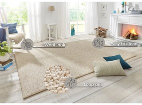 Covor crem 60x90 cm Wolly – BT Carpet