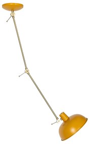 Plafoniera retro galbenă cu bronz - Milou