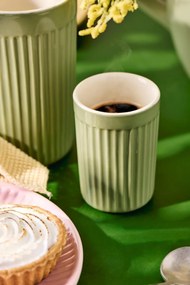 Cana ceramica cu striatii ESPRESSO MYNTE WASABI 100 ml verde