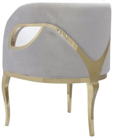 Fotoliu tapitat Morello gri/gold – H78 cm