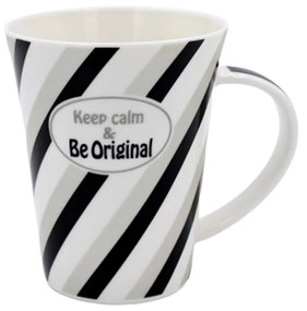 Cană din porțelan personalizată cu mesaj "Keep calm and Be Original"