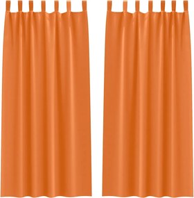 vidaXL Perdele Opaque cu Inel 2 pcs Portocalie Aprinsă 225 x 140 cm
