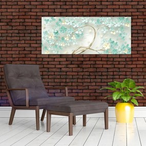 Tablou - Copac auriu înflorit (120x50 cm)