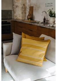 Față de pernă din in 40x40 cm Amber Bronze Stripes – Linen Tales