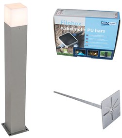 Lampă de exterior Danemarca P70 Gri cu țăruș de sol și mânecă de cablu