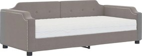 vidaXL Pat de zi cu saltea, gri taupe, 80x200 cm, textil