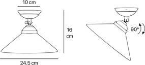 Plafoniera din alama si sticla design vintage Sofia
