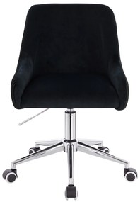 HR920K Scaun Neagră din Catifea cu Bază Cromata