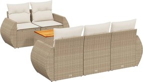 vidaXL Set canapele de grădină cu perne, 6 piese, bej, poliratan