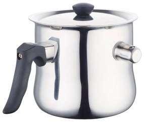 Oala pentru fiert lapte Bohmann BH-1008-30, 3 L, Perete dublu, Fluier, Otel inoxidabil