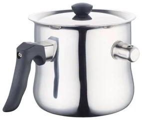 Oala pentru fiert lapte Bohmann BH-1008-30, 3 L, Perete dublu, Fluier, Otel inoxidabil