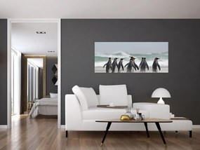 Tablou pinguini în ocean (120x50 cm)
