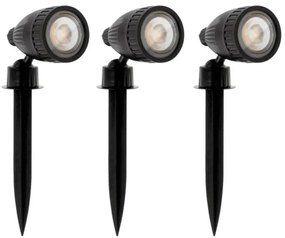 Eglo 31028 - Set 3x lampă de exterior LED RGBW NEMA-C 1xGU10/5W/230V IP44 neagră+telecomandă