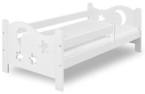 Pat pentru copii MOON 80 x 160 cm, alb Saltele: Saltea EASYSOFT 8 cm, Somiera pat: Cu lamele curbate