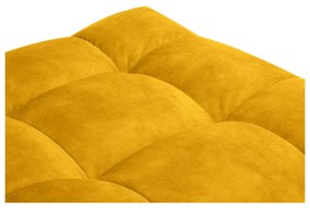 Puf cu tapițerie din catifea Windsor &amp; Co Sofas Vesta, galben