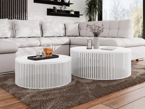 Set 2 măsuțe cafea Konezo (Alb + Alb arctic) . 1105676
