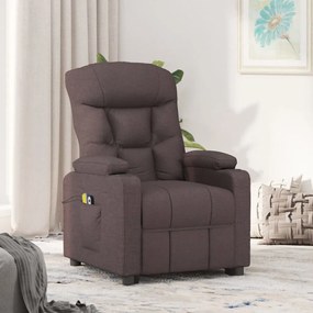 vidaXL Fotoliu de masaj electric, maro închis, material textil