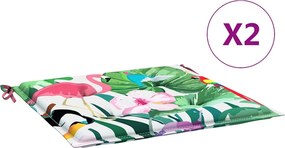 vidaXL Perne scaun de grădină, 2 buc., multicolor, 40x40x4 cm, textil
