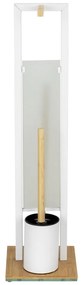 Suport pentru hârtie igienică alb/în culoare naturală din oțel Rivalta – Wenko