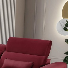 Colțar roșu extensibil/cu spațiu de depozitare cu tapițerie din catifea (cu colț pe partea stângă/cu șezlong) Foble – ELTAP