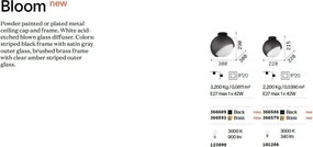 Plafoniera moderna BLOOM PL1 D22 NERO