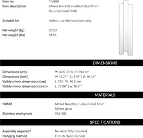 Oglinda decorativa design LUX Novella 47x194cm