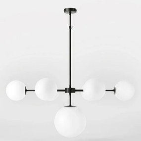 Candelabru din alama cu sfere albe din sticla Musa