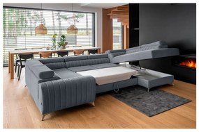 Colțar albastru extensibil/cu spațiu de depozitare (cu colț pe partea dreaptă/în formă de "U") Louis – ELTAP