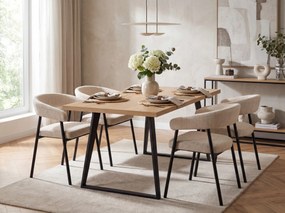 Scaun de masa KATANA cu picioare negre, bej