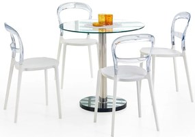 Masa de bucaterie Cyril, transparent/argintiu