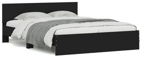 3207498 vidaXL Cadru de pat cu tăblie, negru, 140x190 cm