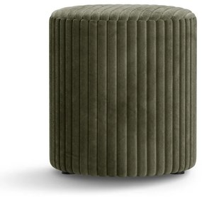 Taburet verde cu tapițerie din catifea reiată Dia – Micadoni