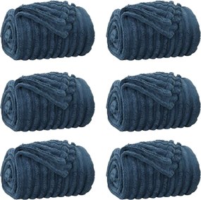 vidaXL Pături de aruncat 6 pcs Albastru marin 200 x 150 cm Molton