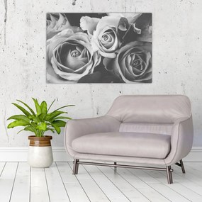 Tablou - Trandafir,alb-negru (90x60 cm)