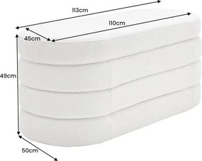 Bancheta cu spatiu de depozitare, Tesatura Boucle, VOQUE 115cm