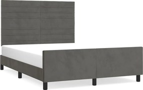 vidaXL Cadru de pat fără saltea, gri închis, 140x200 cm, catifea