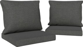 Outsunny Set de 4 perne pentru scaune de exterior, perne de grădină, huse detașabile și lavabile, pentru exterior, gri închis | Aosom Romania