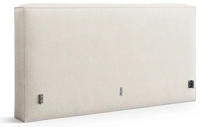 Pat matrimonial crem tapițat cu spațiu de depozitare cu somieră 180x200 cm Simon Olivia – Micadoni